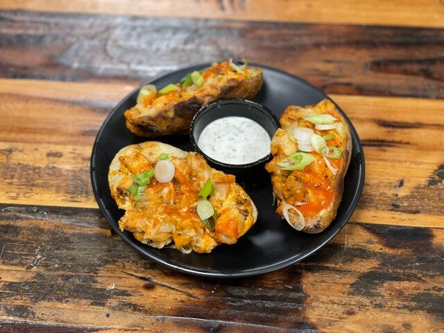 Buffalo Chicken Potato Skins