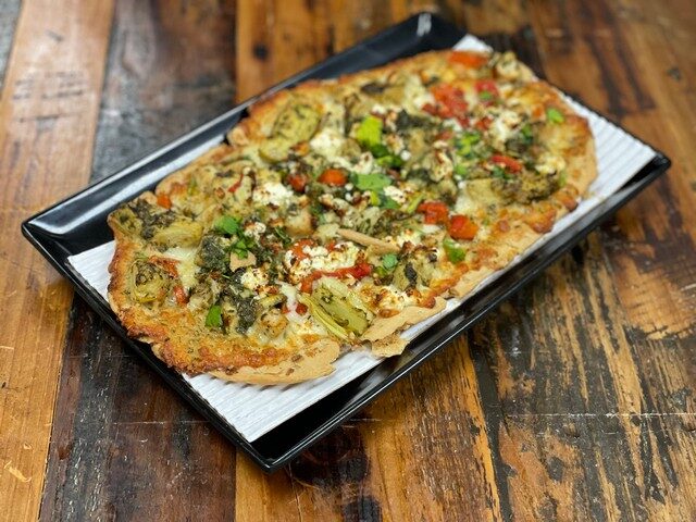 Pesto Chick Artichoke Flatbread